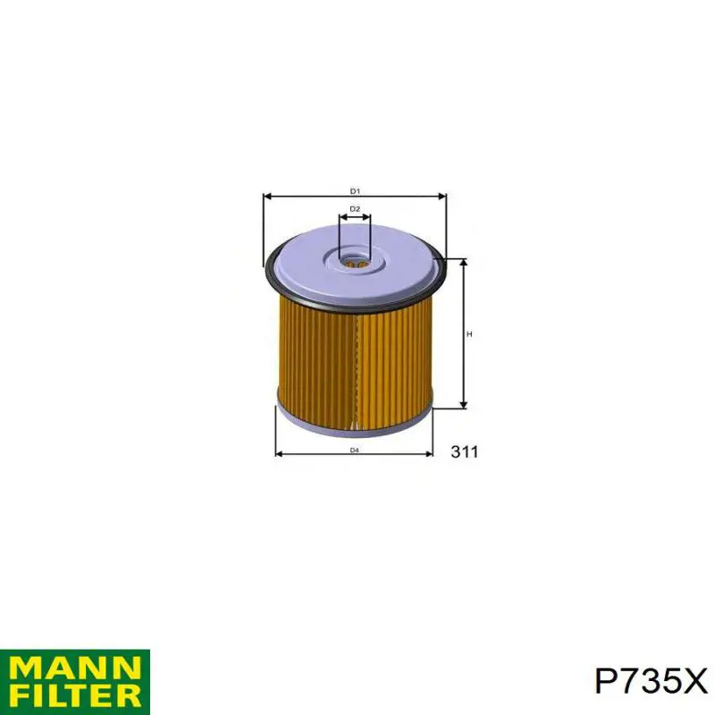P735X Mann-Filter Filtro de gasolina