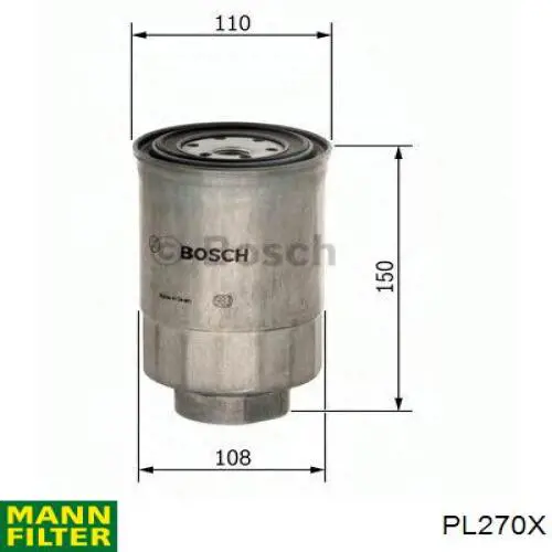 PL270X Mann-Filter filtro de combustible