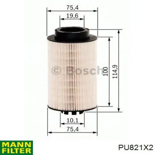 PU821X2 Mann-Filter filtro combustible