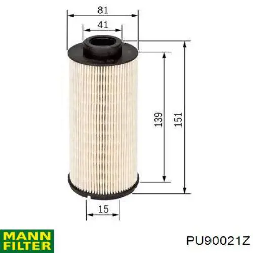 Filtro combustible Mann-Filter PU90021Z precio, desde 16,34 EUR