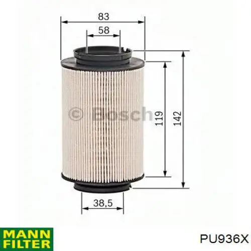 PU936X Mann-Filter Filtro de gasolina