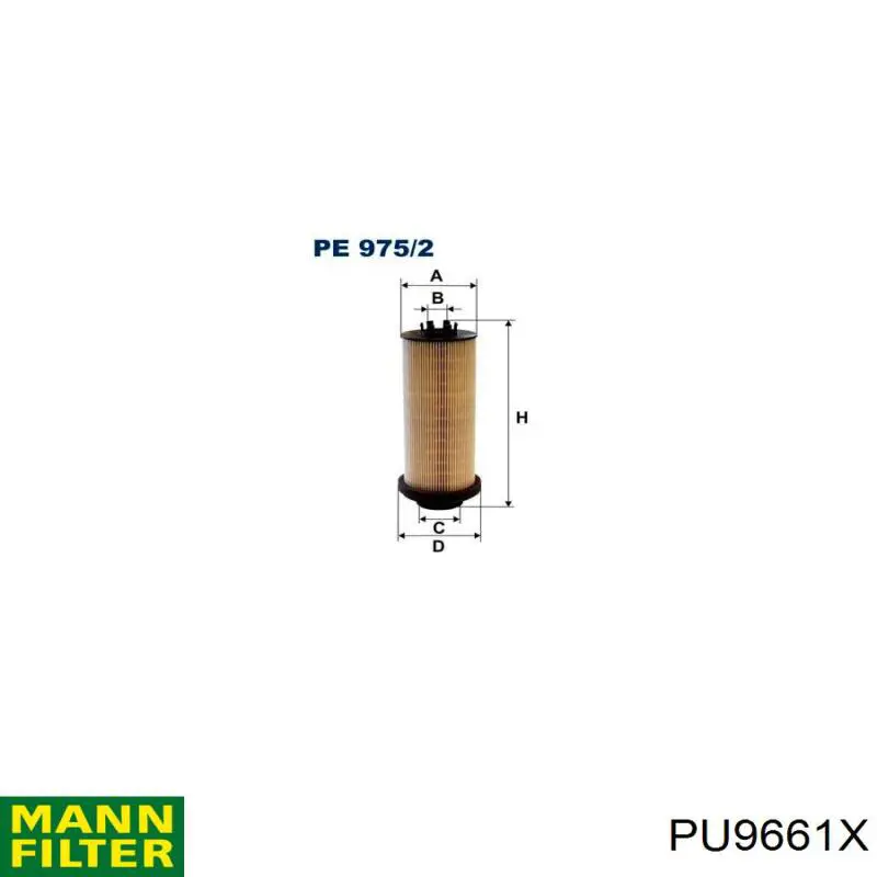 Filtro de combustible PU9661X Mann-Filter