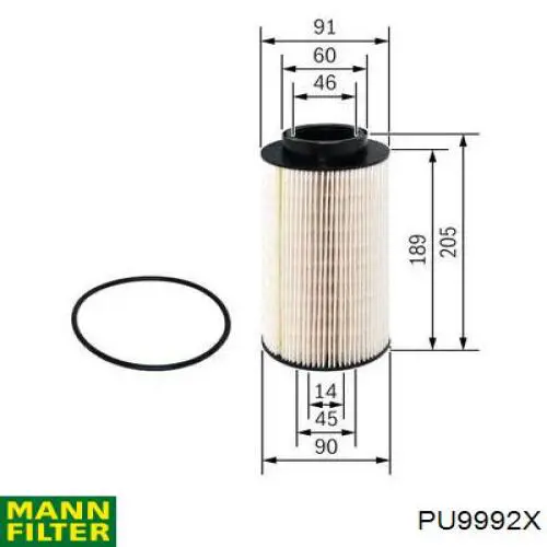 Comprar PU9992X Mann-Filter Filtro diesel