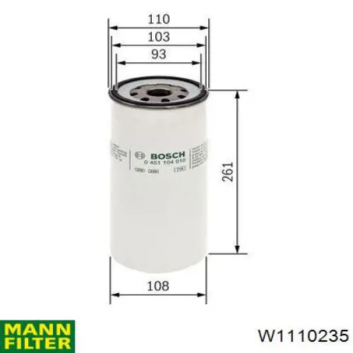 W1110235 Mann-Filter filtro de aceite
