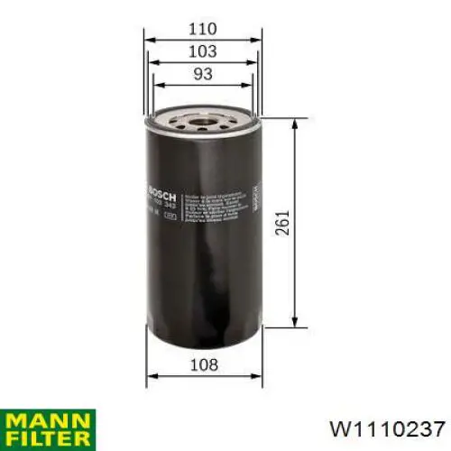 Comprar W1110237 Mann-Filter Filtros de aceite