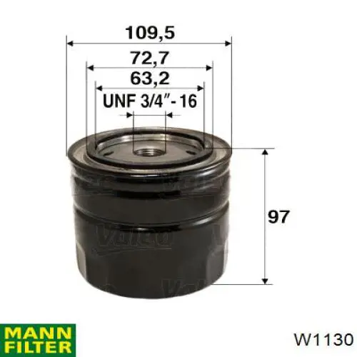 W1130 Mann-Filter filtro de aceite