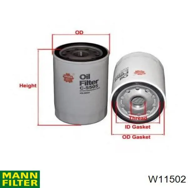 W11502 Mann-Filter filtro de aceite