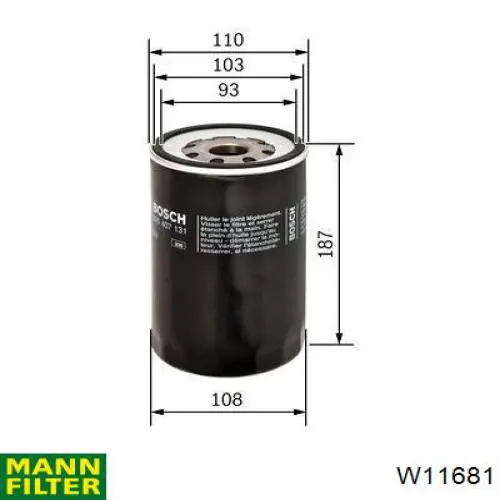 W11681 Mann-Filter filtro de aceite