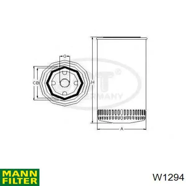 Filtro de aceite Mann-Filter W1294 precio, desde 29,32 EUR