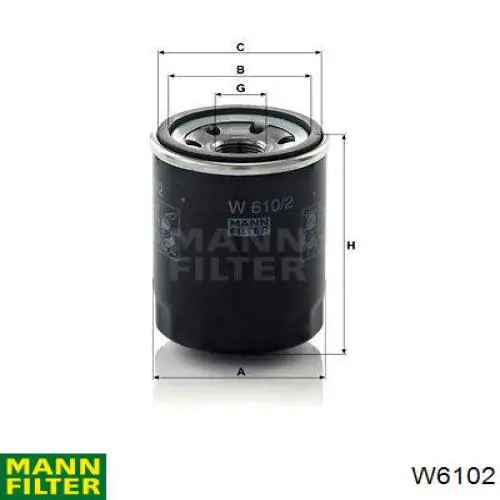 W6102 Mann-Filter filtro de aceite