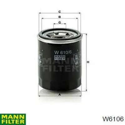 W6106 Mann-Filter filtro de aceite