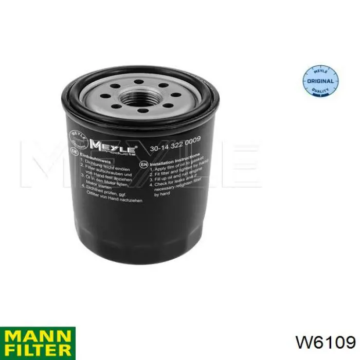 W6109 Mann-Filter filtro de aceite