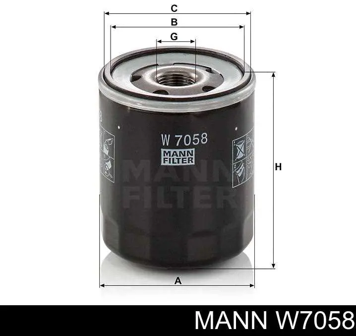 Filtro de aceite Mann-Filter W7058 precio, desde 5,15 EUR