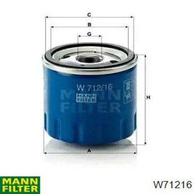 W71216 Mann-Filter filtro de aceite