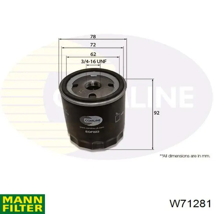 Filtro de aceite Nissan Sunny 3 N14