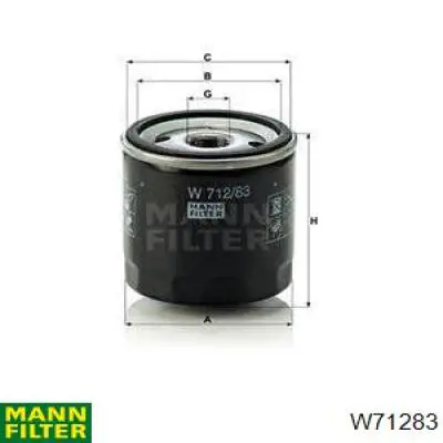 W71283 Mann-Filter filtro de aceite