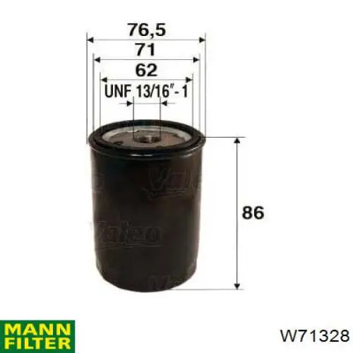 W71328 Mann-Filter filtro de aceite