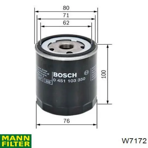 W7172 Mann-Filter filtro de aceite