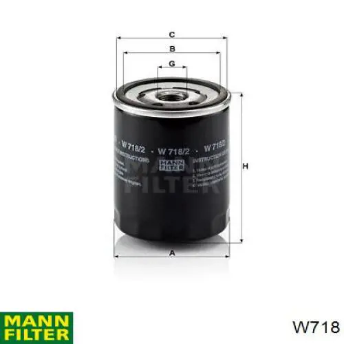 Comprar W718 Mann-Filter Filtros de aceite