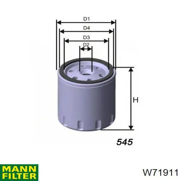 W71911 Mann-Filter filtro de aceite