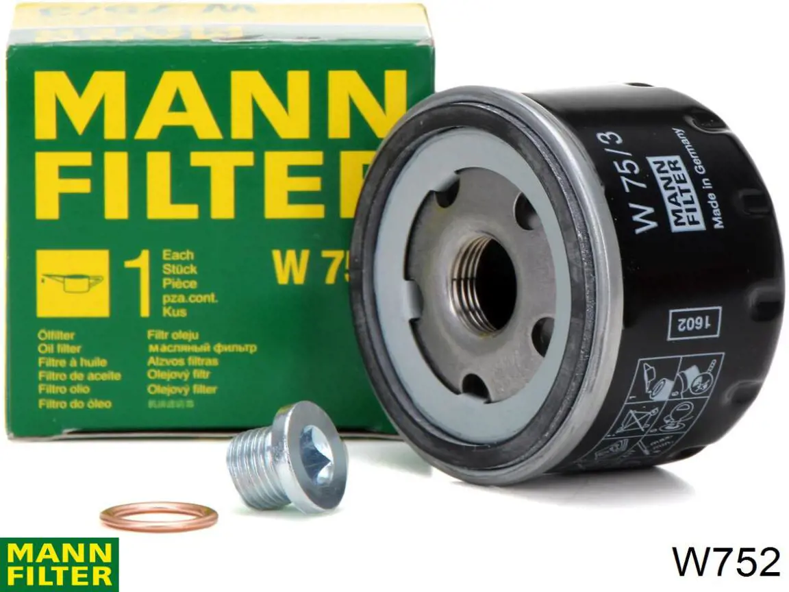 W752 Mann-Filter filtro de aceite