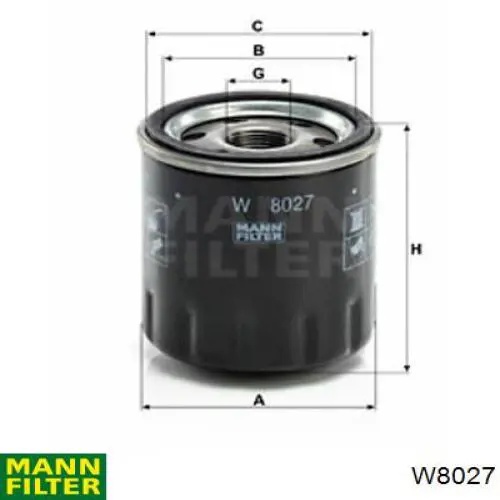 W8027 Mann-Filter filtro de aceite