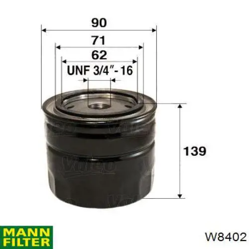 Filtro de aceite W8402 Mann-Filter