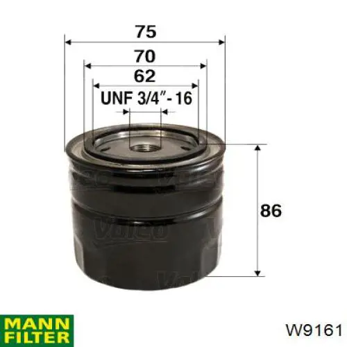 Filtro de aceite Mann-Filter W9161 precio, desde 4,88 EUR