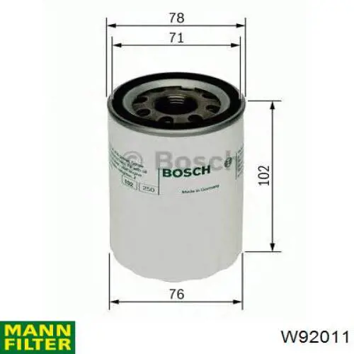 Filtro de aceite Mann-Filter W92011 precio, desde 5,75 EUR