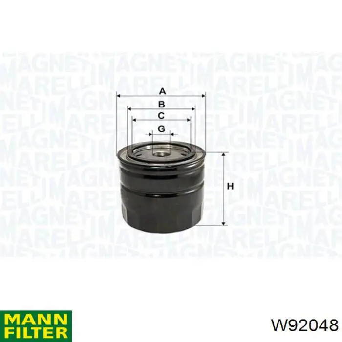 Filtro de aceite Mann-Filter W92048 precio, desde 7,80 EUR