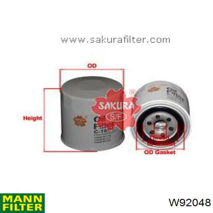 Comprar W92048 Mann-Filter Filtros de aceite