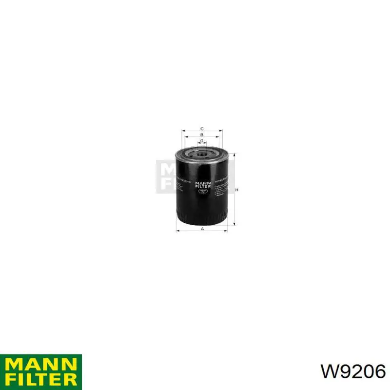 Filtro de aceite W9206 Mann-Filter
