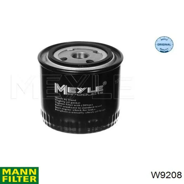 W9208 Mann-Filter filtro de aceite