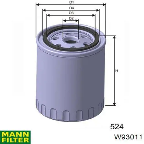 W93011 Mann-Filter filtro de aceite