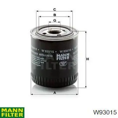 Filtro de aceite Mann-Filter W93015 precio, desde 8,73 EUR