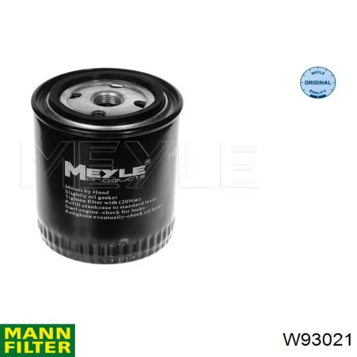 W93021 Mann-Filter filtro de aceite