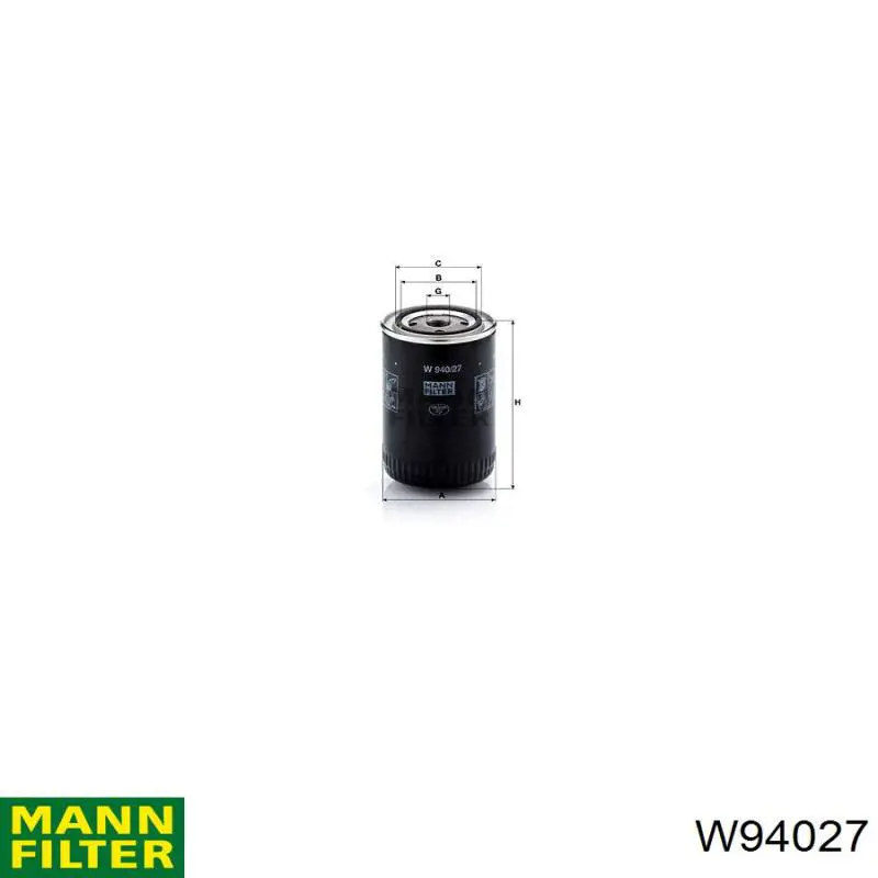 W94027 Mann-Filter filtro de aceite