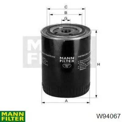 Comprar W94067 Mann-Filter Filtros de aceite