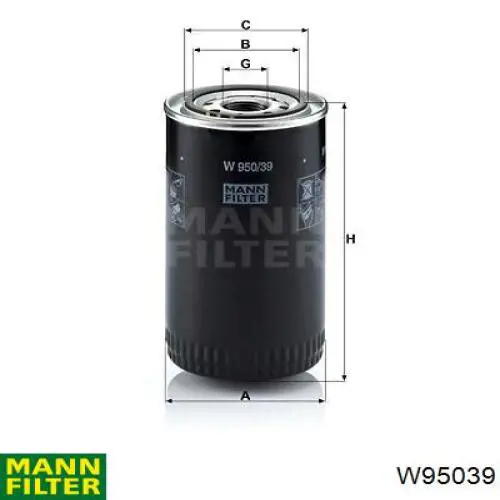 W95039 Mann-Filter filtro de aceite