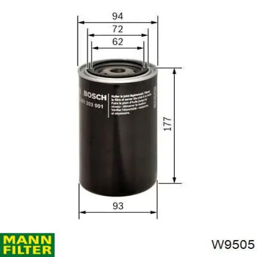 Comprar W9505 Mann-Filter Filtros de aceite