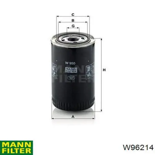 Filtro de aceite W96214 Mann-Filter