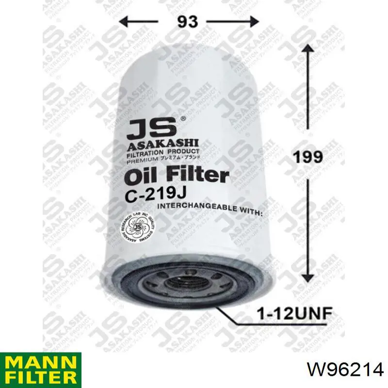 Comprar W96214 Mann-Filter Filtros de aceite