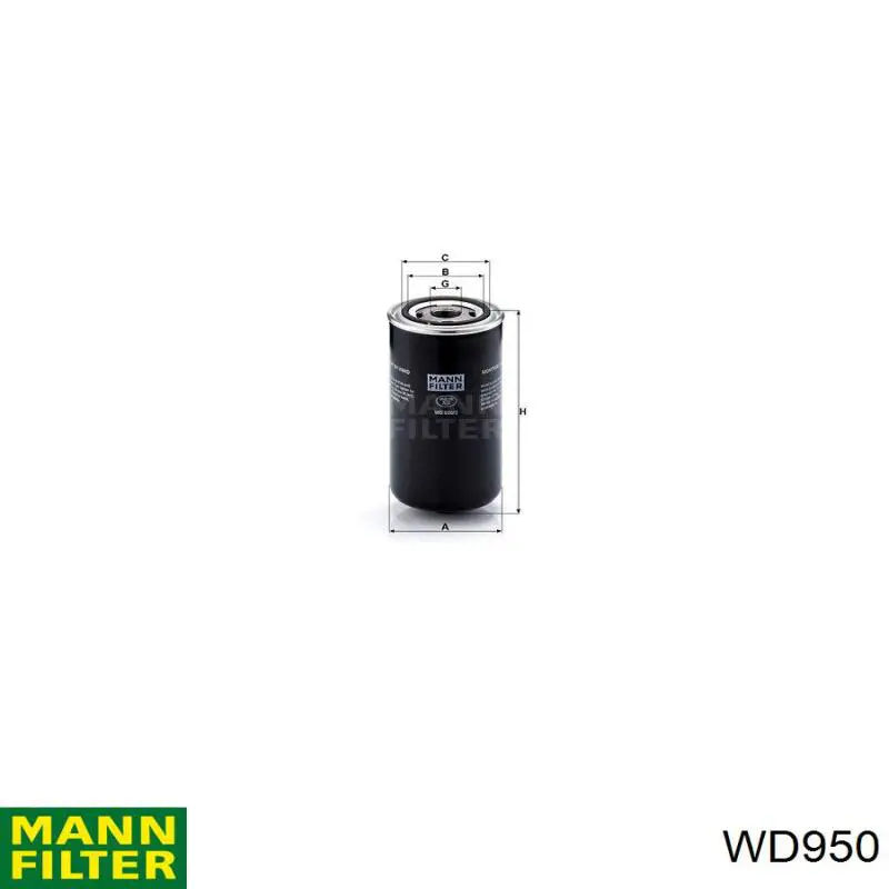 Filtro hidráulico Mann-Filter WD950