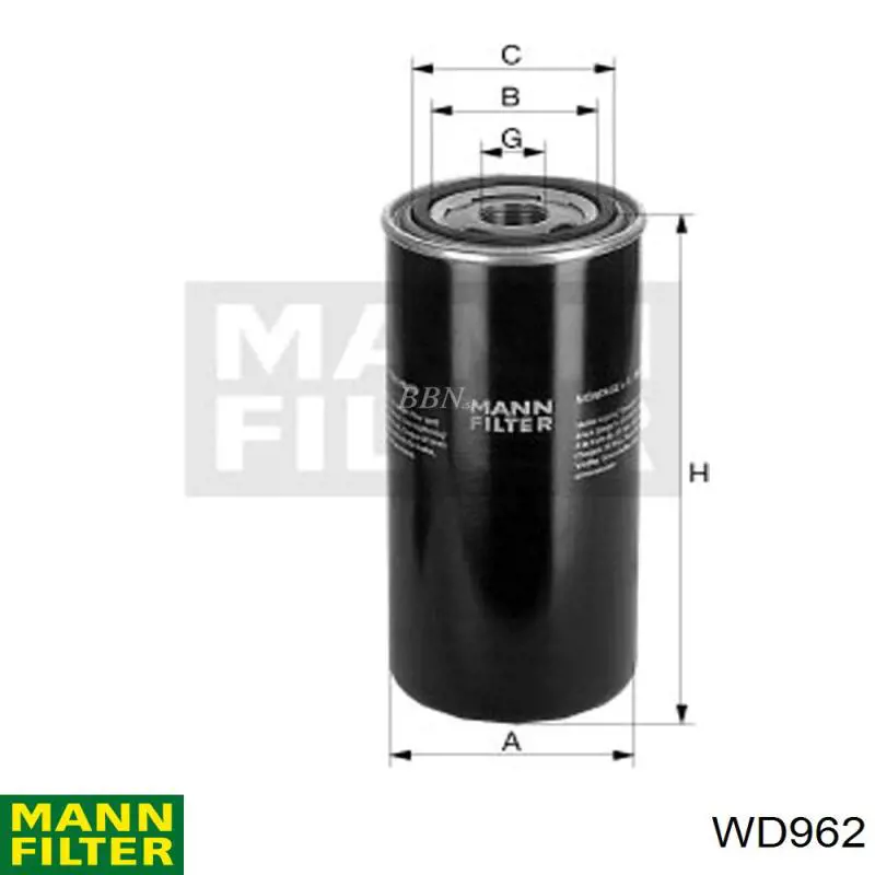 Filtro hidráulico, transmisión automática Mann-Filter WD962