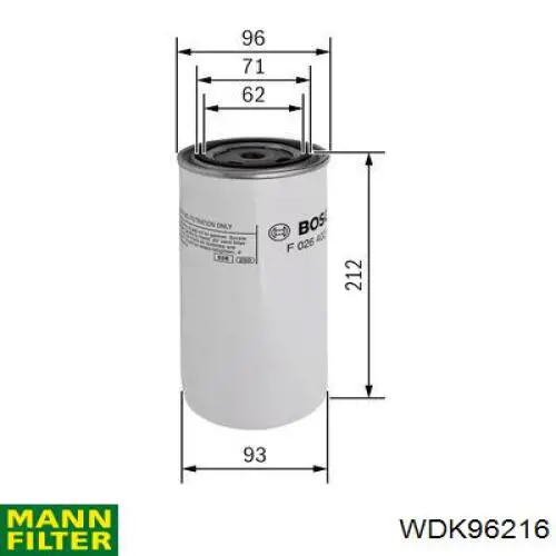 Comprar WDK96216 Mann-Filter Filtro diesel