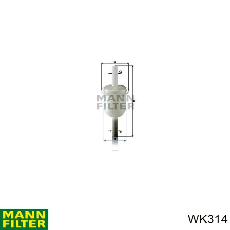 Filtro combustible Mann-Filter WK314 precio, desde 1,70 EUR