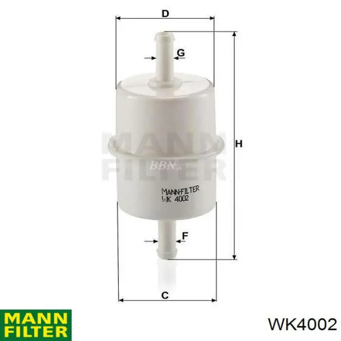 WK4002 Mann-Filter filtro de combustible