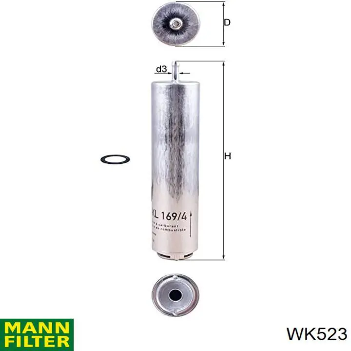 Filtro de combustible WK523 Mann-Filter