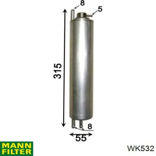 Filtro de combustible WK532 Mann-Filter