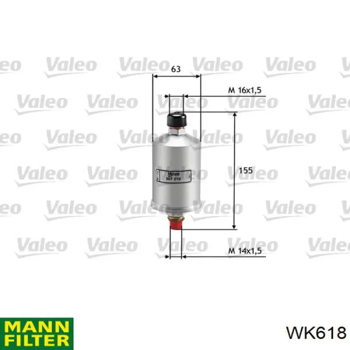 WK618 Mann-Filter Filtro de gasolina